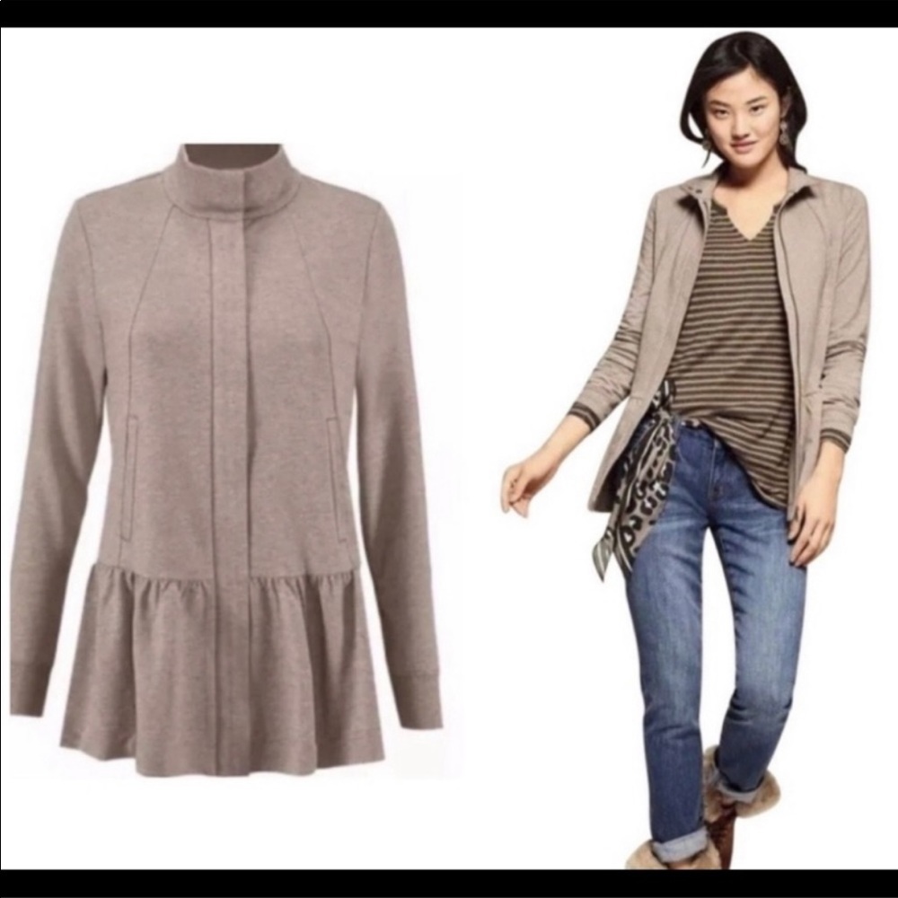 CAbi Zip up #3543 Small S Brown Tan Weekend Topper